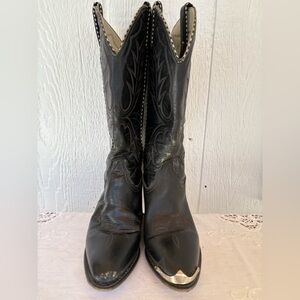 Black Western Cowboy Boots size 8M very used condition!SEE Photos !!
